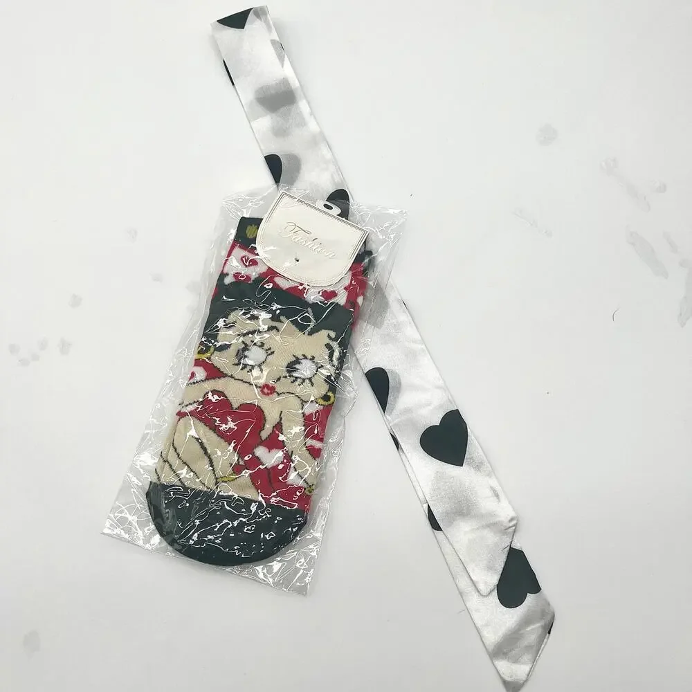 💜 BETTY BOOP NWT Socks and Bag Scarf